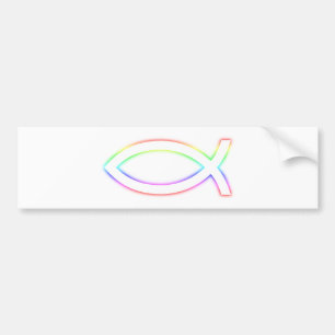 Ichthus - kristet fisksymbol - glöda bildekal