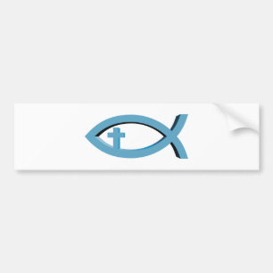 Ichthus - kristet fisksymbol med crucifixen bildekal