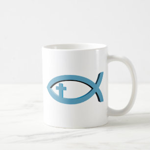 Ichthus - kristet fisksymbol med crucifixen kaffemugg