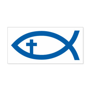 Ichthus kristet fisksymbol självfärgande stämpel
