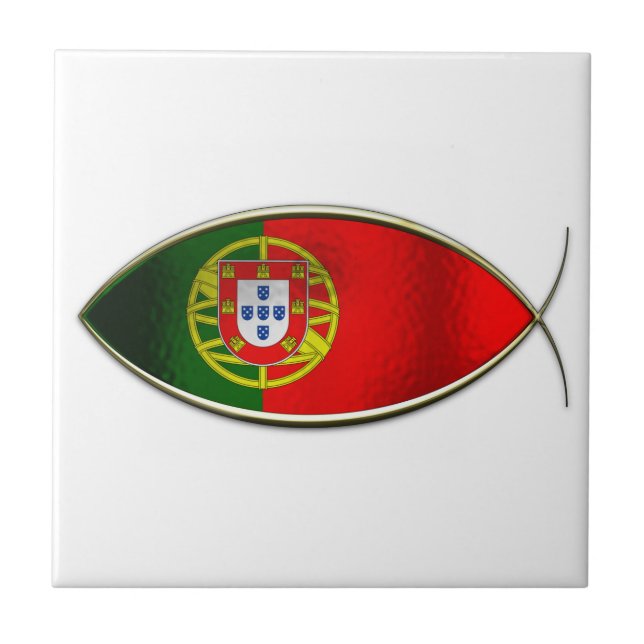 Ichthus - portugisisk flagga kakelplatta (Framsidan)
