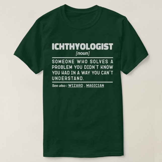 Ichthyolog Noun Science Älskare Student Student T Shirt (Design framsida)