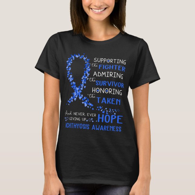 Ichthyosis Warrior Support Fighter T Shirt (Framsida)