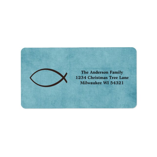 Ichthys Jesus Fish Christian Symbol Anpassningsbar Adressetikett (Framsidan)