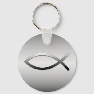 Ichthys Jesus Fish Christian Symbol Nyckelring