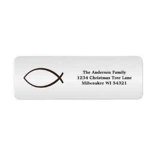 Ichthys Jesus Fish Christian Symbol Returadress Etikett