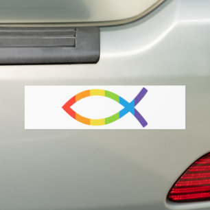 Ichthys Jesus Fish LGBTQ Gay Christian Bildekal