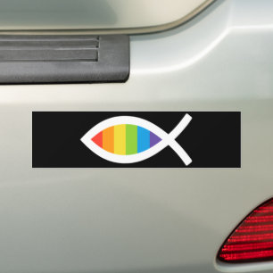 Ichthys Jesus Fish LGBTQ Gay Christian Bildekal