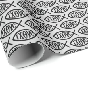 Ichthys Kristet Symbol Mönster Presentpapper