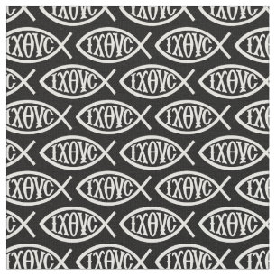Ichthys Kristet Symbol Mönster Tyg