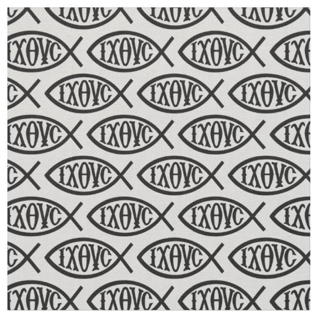 Ichthys Kristet Symbol Mönster Tyg (Närbild)