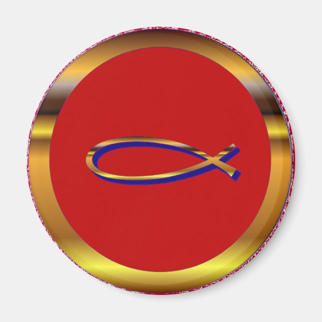 Ichthys Red-Guld Magnet (Framsidan)