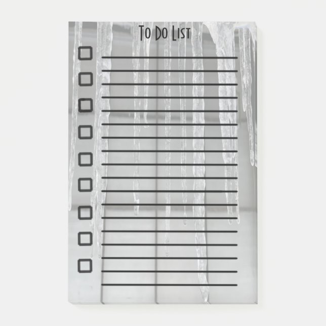 Icicle , 4" x 6" post-it block (Framsida)