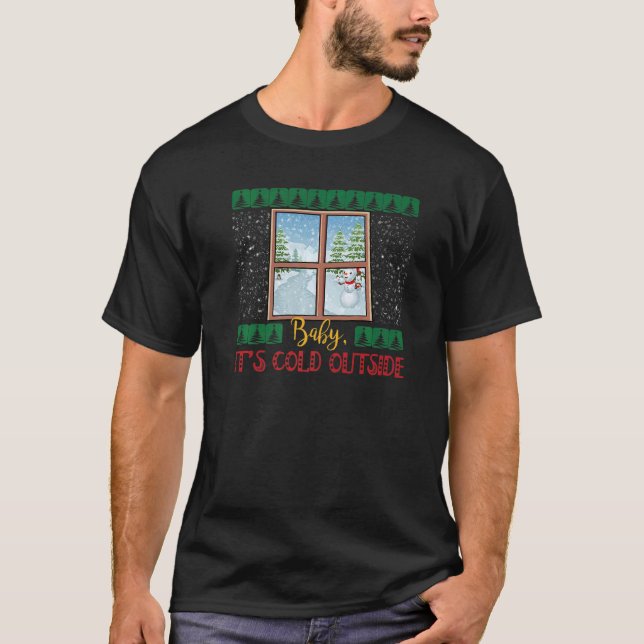 Icicle Snowman X Mas Christmas Baby It's Cold Outs T Shirt (Framsida)