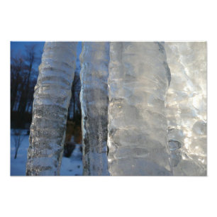Icicles Abstrakt Blue Winter Photography Fototryck