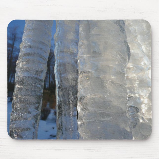 Icicles Abstrakt Blue Winter Photography Musmatta (Framsidan)