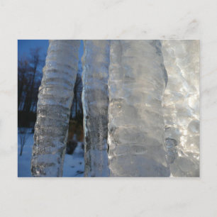 Icicles Abstrakt Blue Winter Photography Vykort