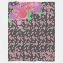 Icing On The Cake Rosa Ros Tryck Blommig Fleece