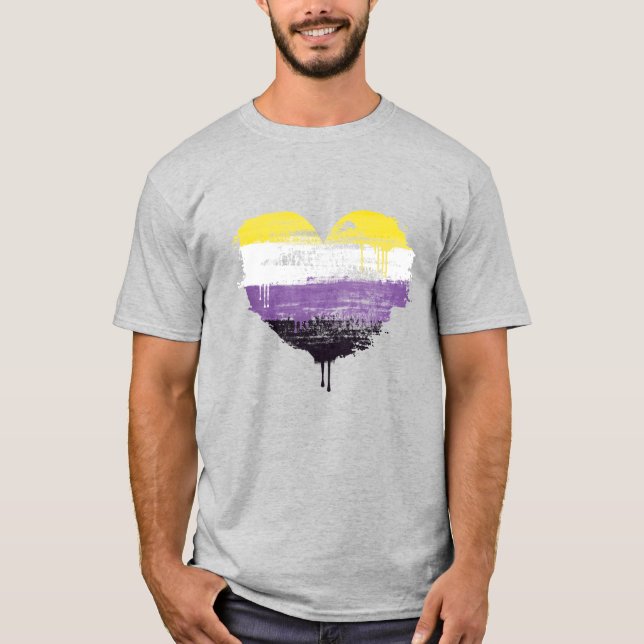 ICKBINÄRT HJÄRTA T SHIRT (Framsida)