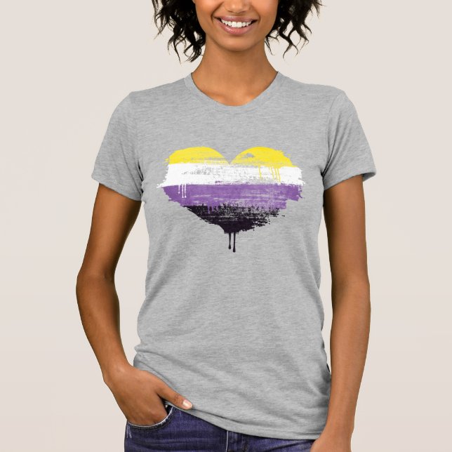 ICKBINÄRT HJÄRTA T SHIRT (Framsida)