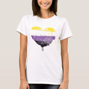 ICKBINÄRT HJÄRTA T SHIRT