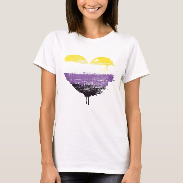 ICKBINÄRT HJÄRTA T SHIRT (Framsida)