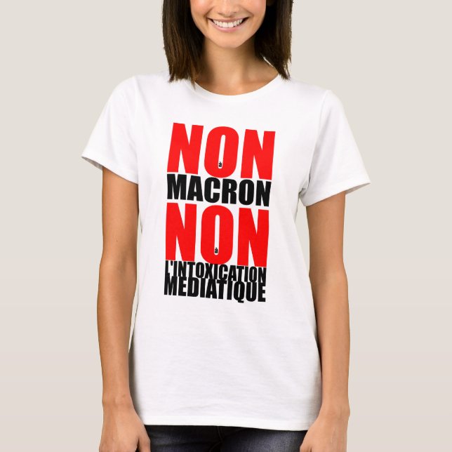 ICKE à MACRON Non- à-toxination Media WT T Shirt (Framsida)