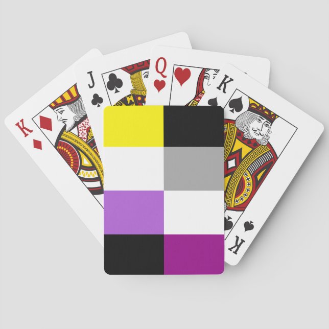 Icke-binär aseksuell dual stolthetsflagga casinokort (Baksidan)