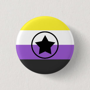 Icke-binär/Enby-Pride-Flagga med en stjärna i en Knapp