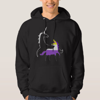 Icke-binär enhörningsmamma LGBTQ Enby Icke-binär Hoodie