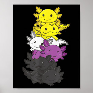 Icke-binär flagg Icke-binär stolthet Lgbtq Axolotl Poster