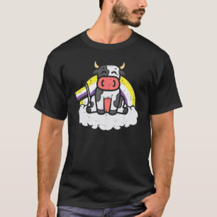 Icke-binär Flagga Cow Lgbt Pride Månad Nb Ally Far T Shirt