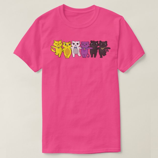 Icke-binär Flagga, icke-binärt Pride, LGBTQ-katthä T Shirt (Design framsida)