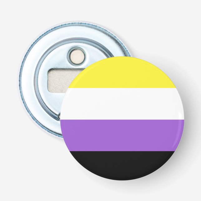 Icke-binär flagga LGBT-flasköppnare Flasköppnare (Framsidan)