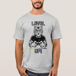 Icke-binär Gaymer Tiger Level Up Tröja Gamer T-shi