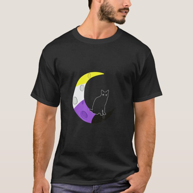 Icke-binär Icke-binär månkatt Lgbt Agender T Shirt (Framsida)