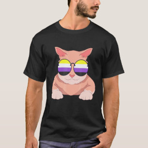 Icke-binär kattflagga solglasögon Lgbt-prydnad Ick T Shirt