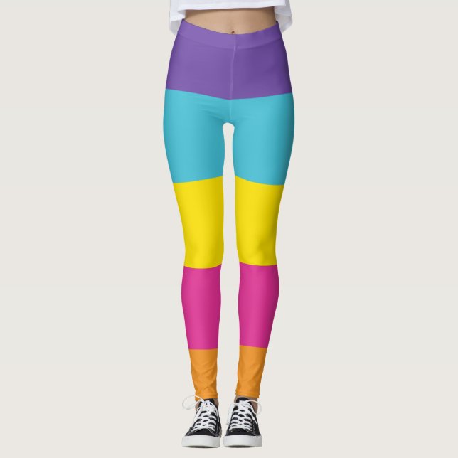 Icke-binär könsstolthetsflagga leggings (Framsida)