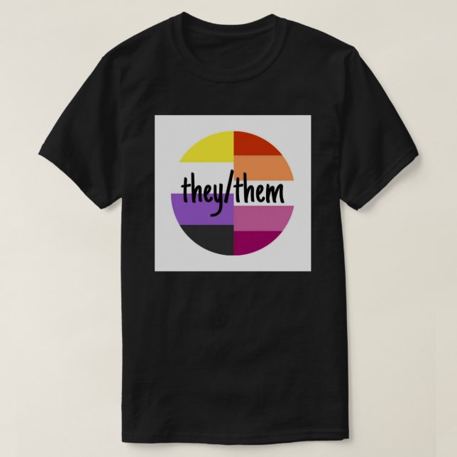icke-binär lesbisk dem Fäst T Shirt (Design framsida)