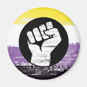 Icke-binär målade protestflagga magnet