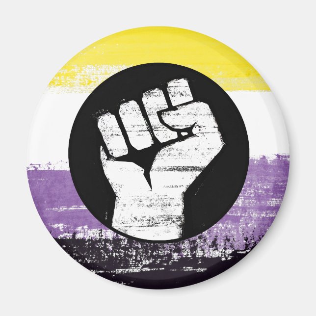 Icke-binär målade protestflagga magnet (Framsidan)