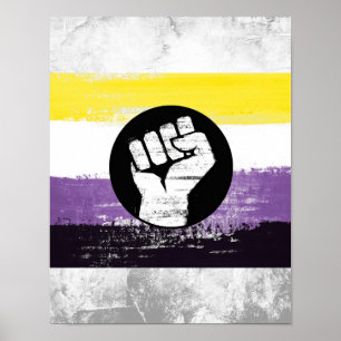 Icke-binär målade protestflagga poster
