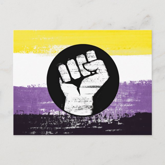 Icke-binär målade protestflagga vykort (Framsida)