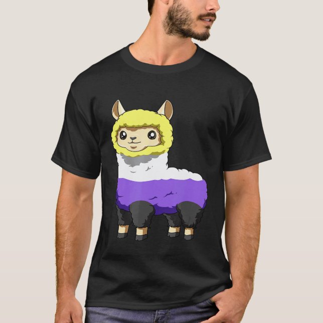 Icke-binär och genderqueer lama t shirt (Framsida)