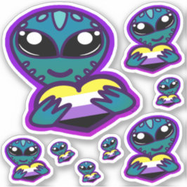 Icke-binär och stolt Alien Stickers Klistermärken