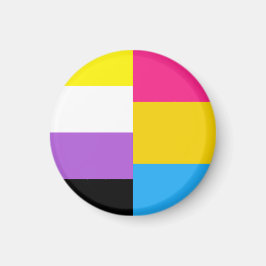 Icke-binär pansexuell dual stolthetsflagga magnet