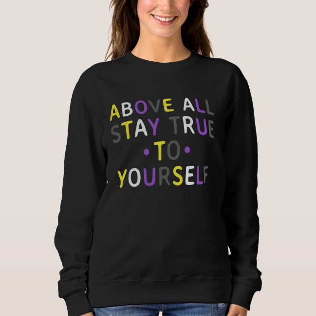 Icke-binär Pride HBTQ Enby Färger Identitet Själv  T Shirt (Framsida)
