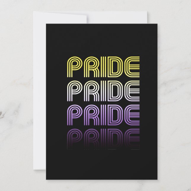 Icke-binär Retro Pride Julkort (Framsida)