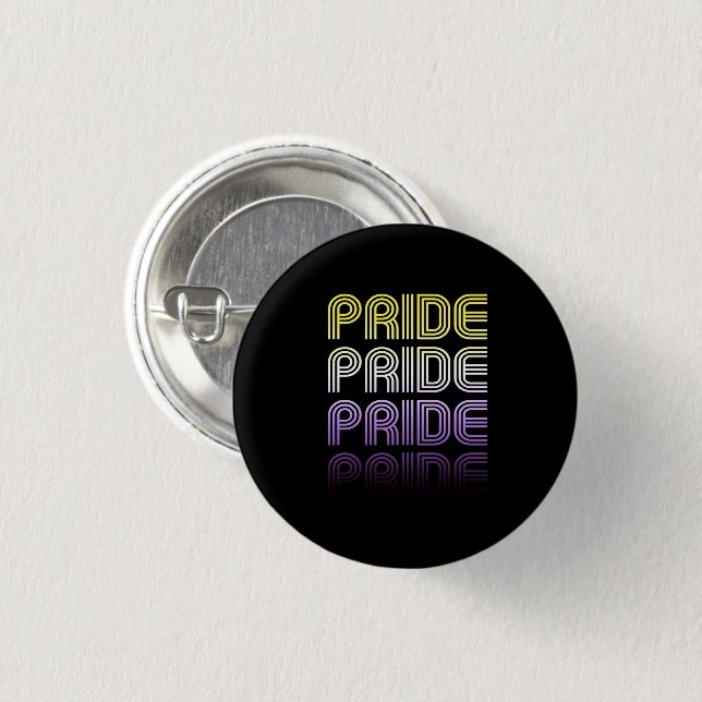 Icke-binär Retro Pride Knapp (Framsida & baksida)