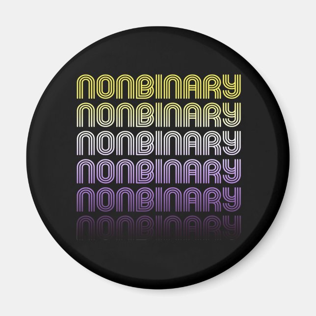 Icke-binär Retro Pride Magnet (Framsidan)
